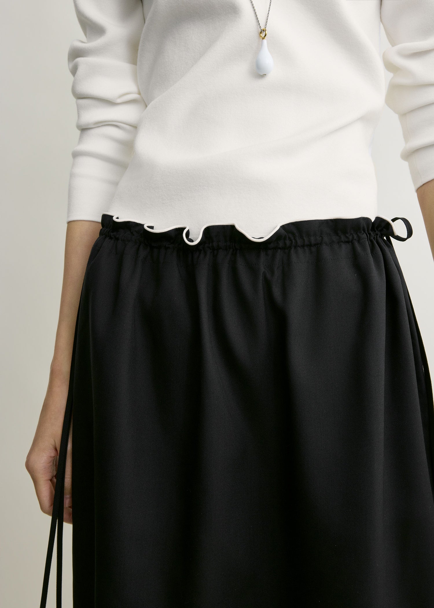 Silk pj skirt black