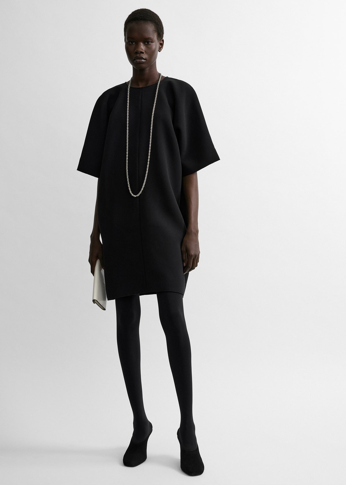 Cocoon crepe dress black