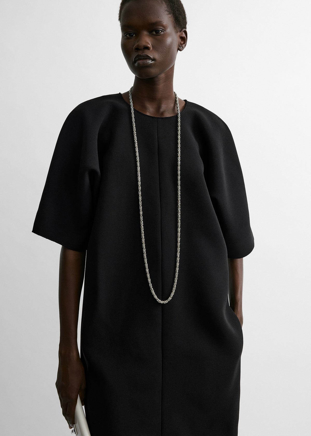 Cocoon crepe dress black