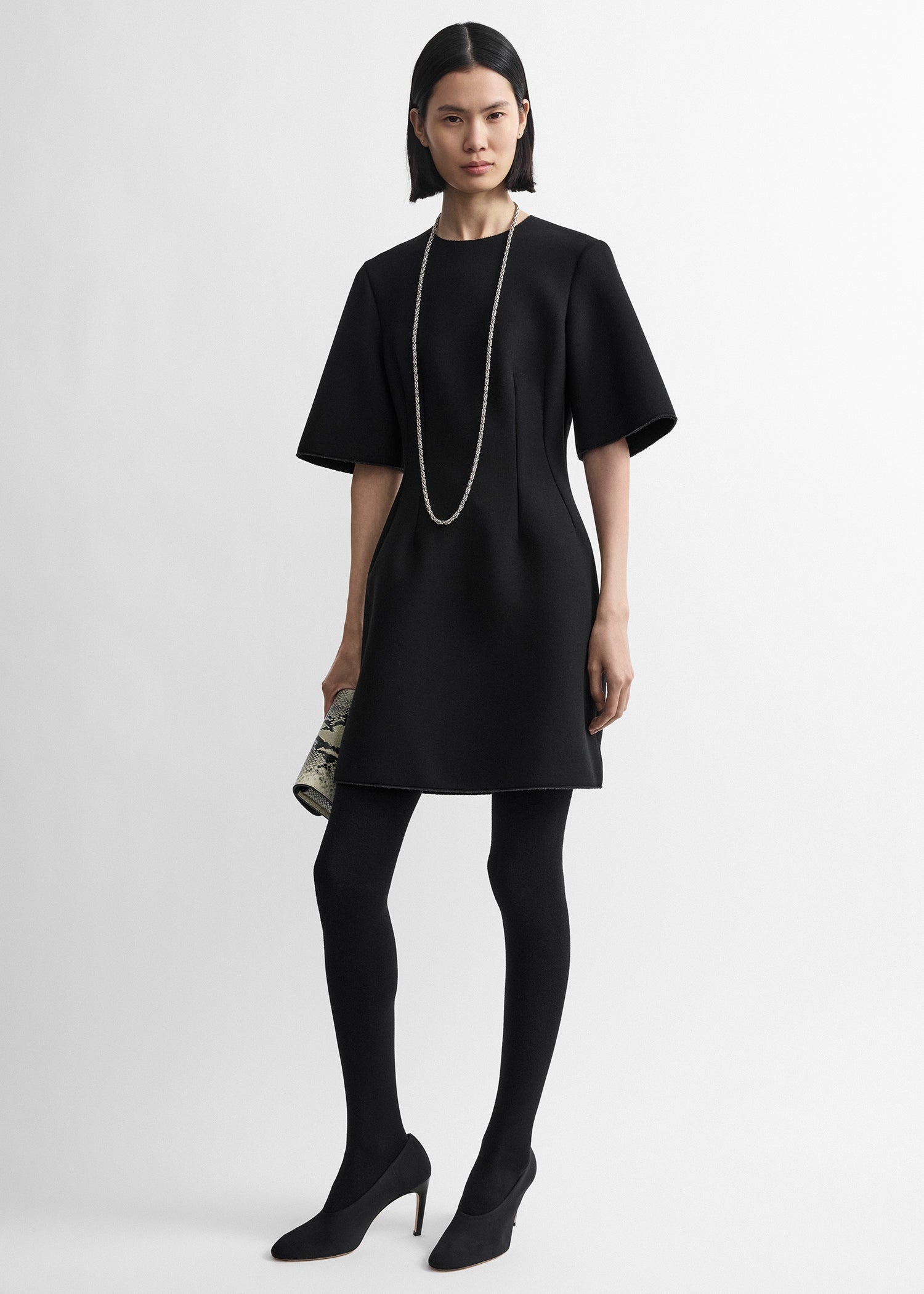Sculptural short dress black