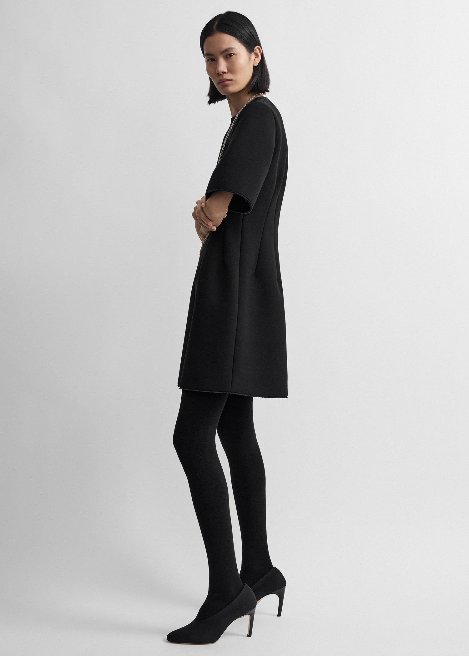 Sculptural short dress black