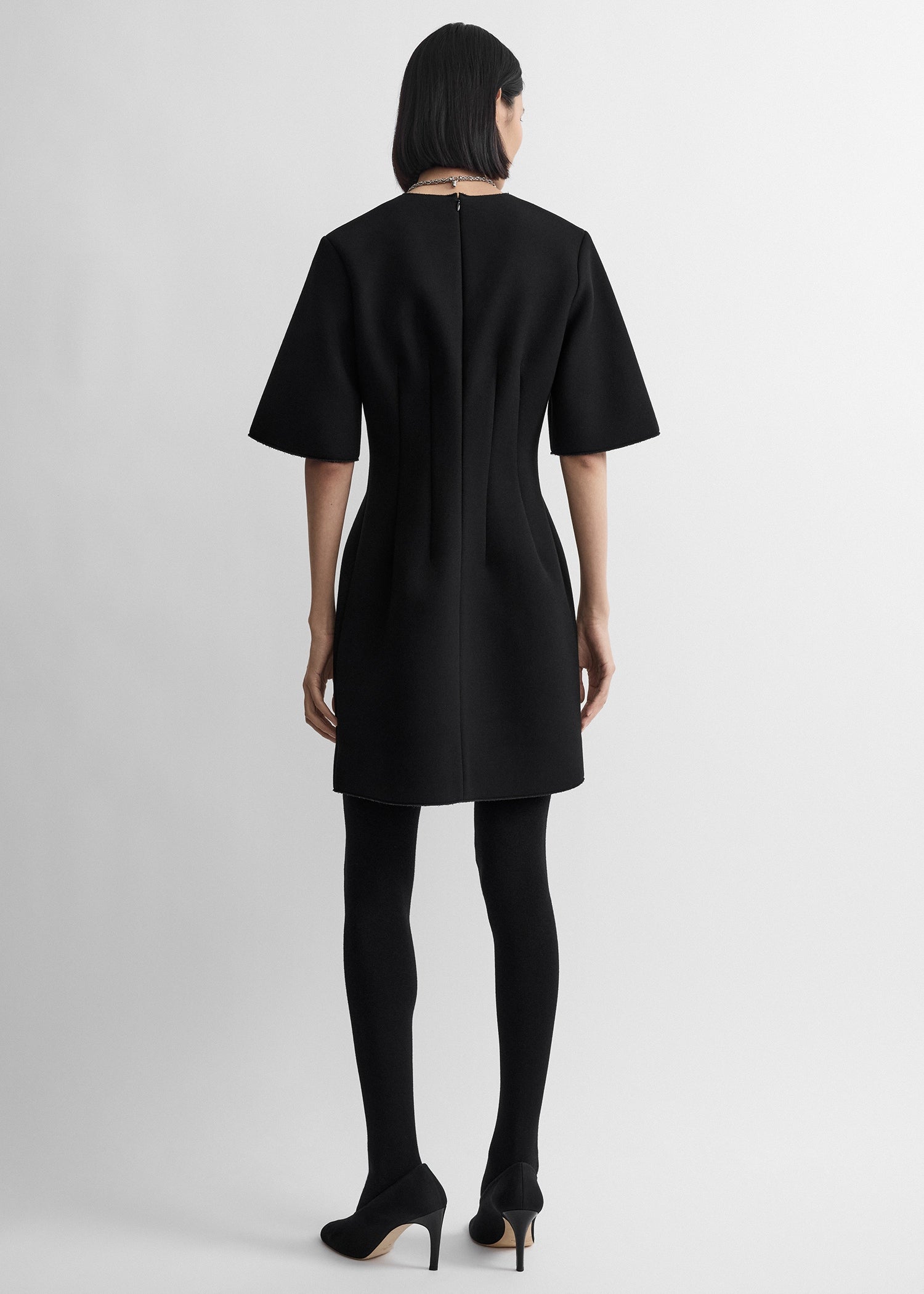 Sculptural short dress black