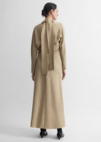 Slouch waist scarf dress fawn