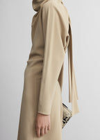 Slouch waist scarf dress fawn