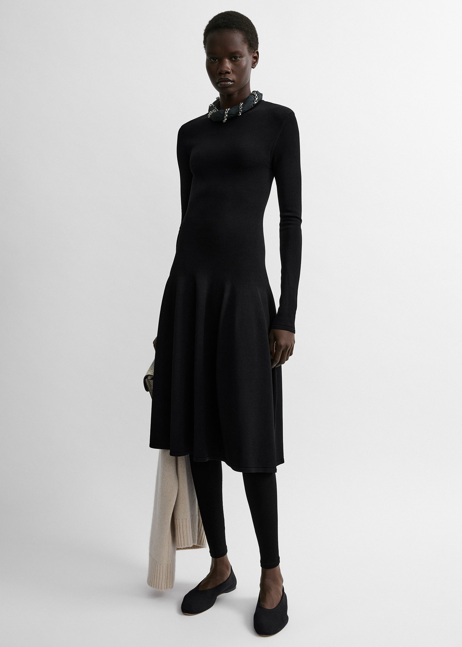 Sculpted knit dress black