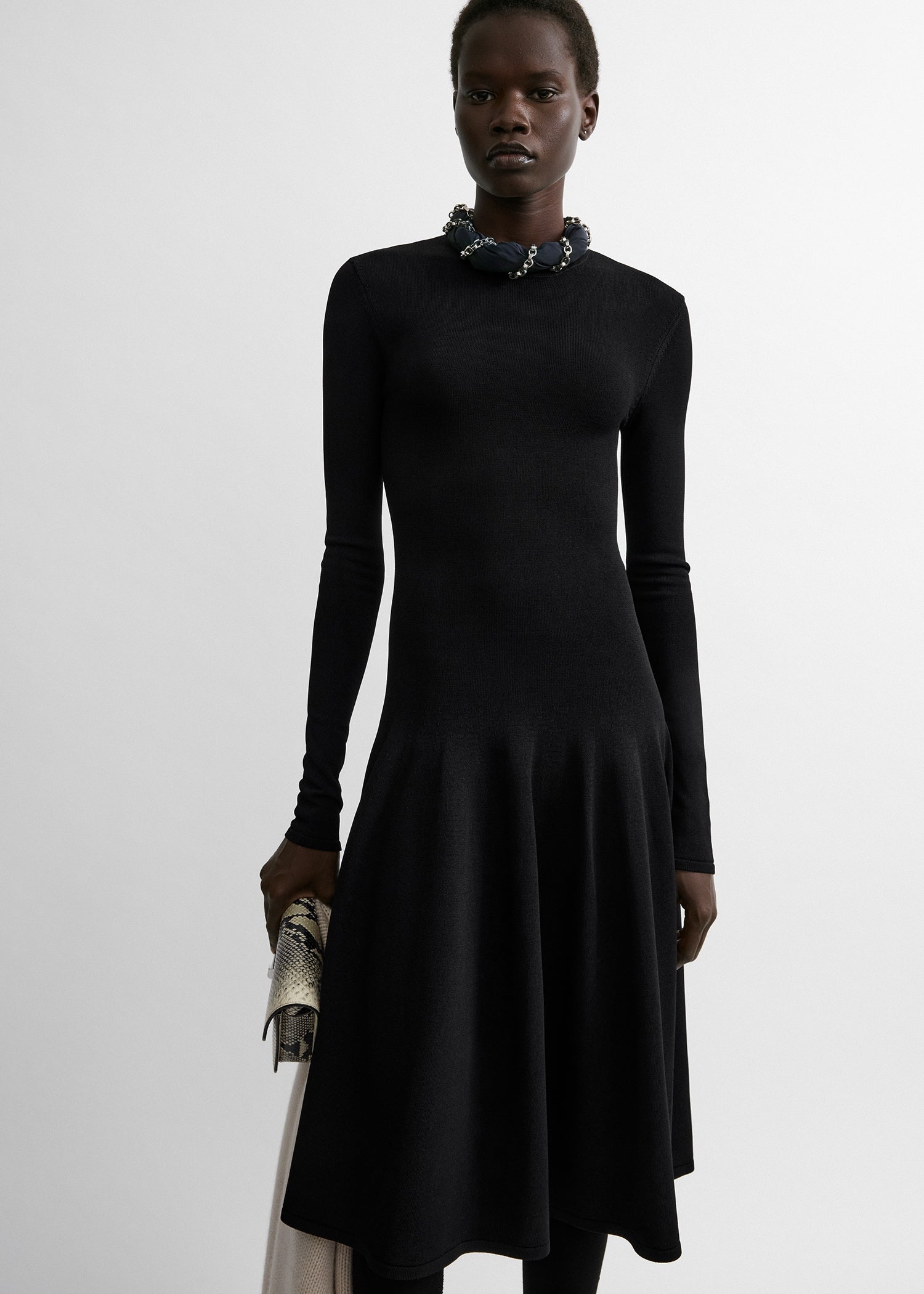Sculpted knit dress black petite