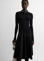 Sculpted knit dress black petite