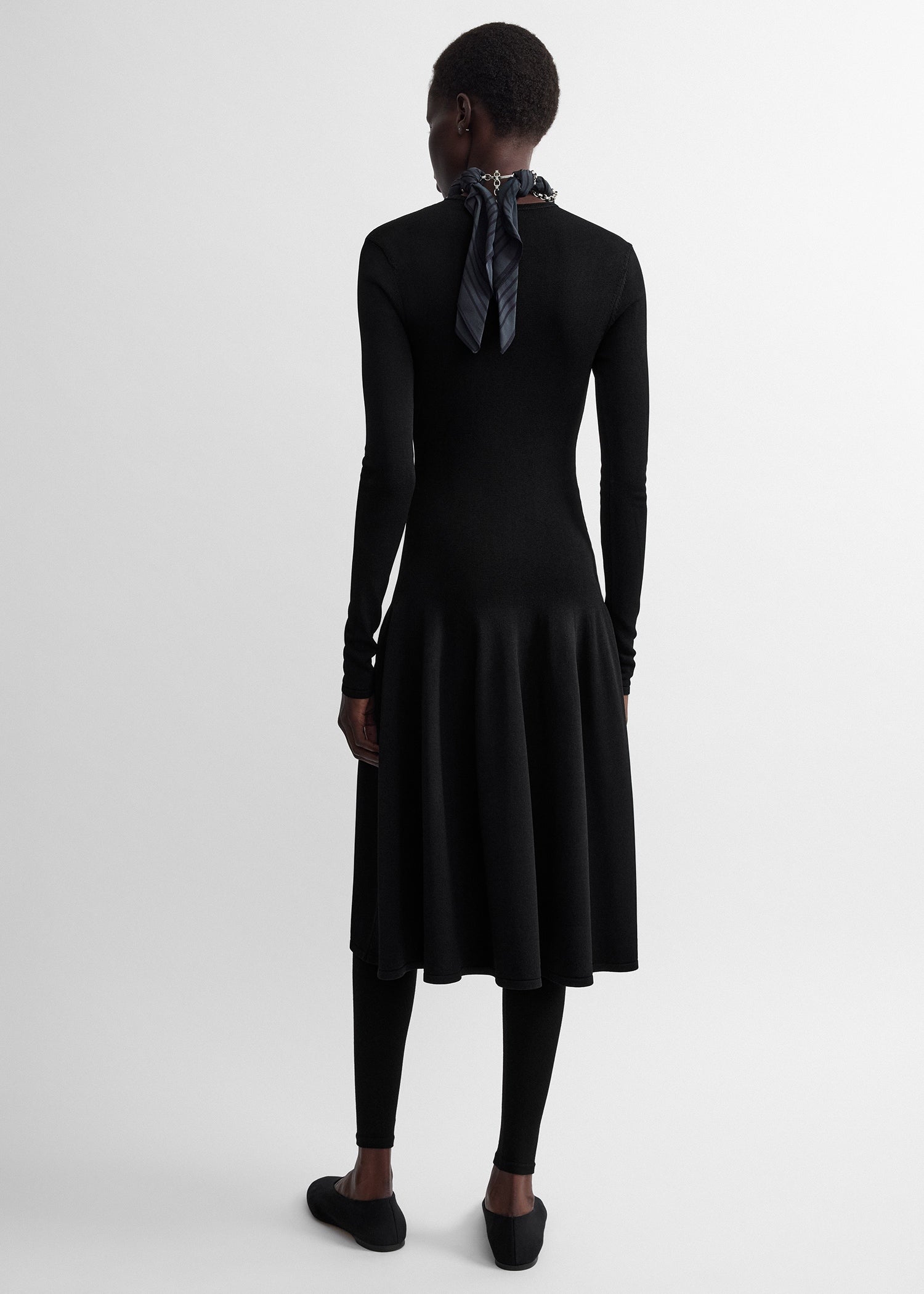 Sculpted knit dress black