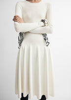 Sculpted knit dress off-white