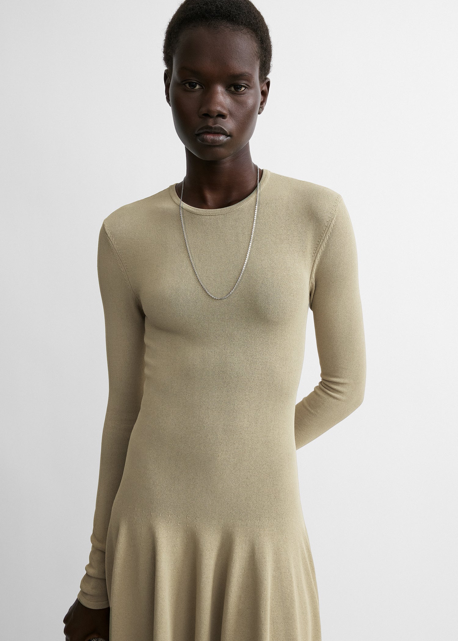 Sculpted knit dress sage