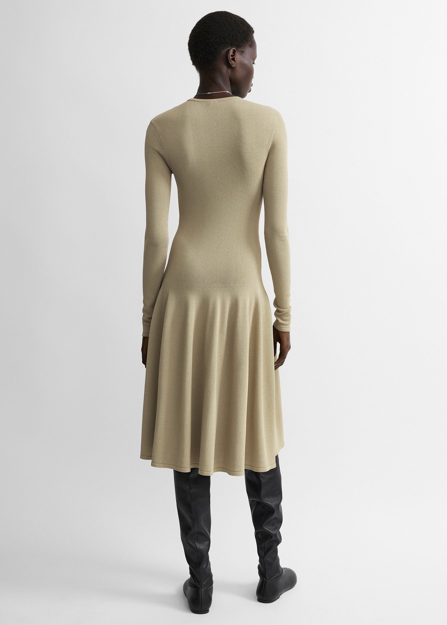 Sculpted knit dress sage