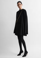 Asymmetric scarf dress black