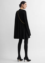 Asymmetric scarf dress black