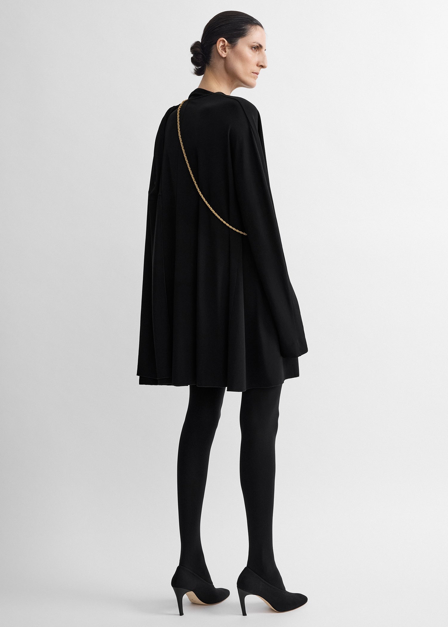 Asymmetric scarf dress black