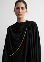 Asymmetric scarf dress black