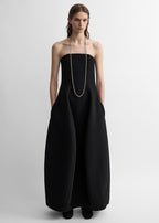 Strapless balloon dress washed black