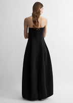 Strapless balloon dress washed black