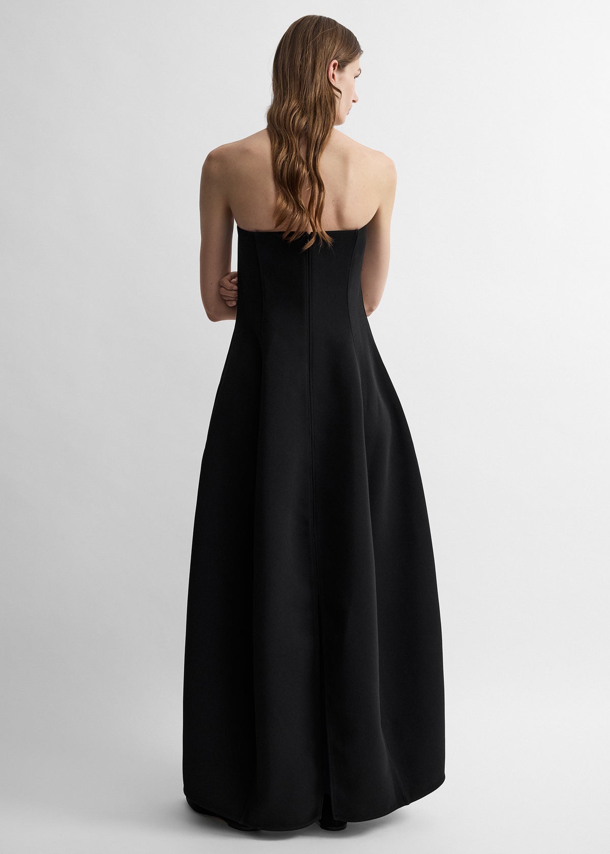 Strapless balloon dress washed black