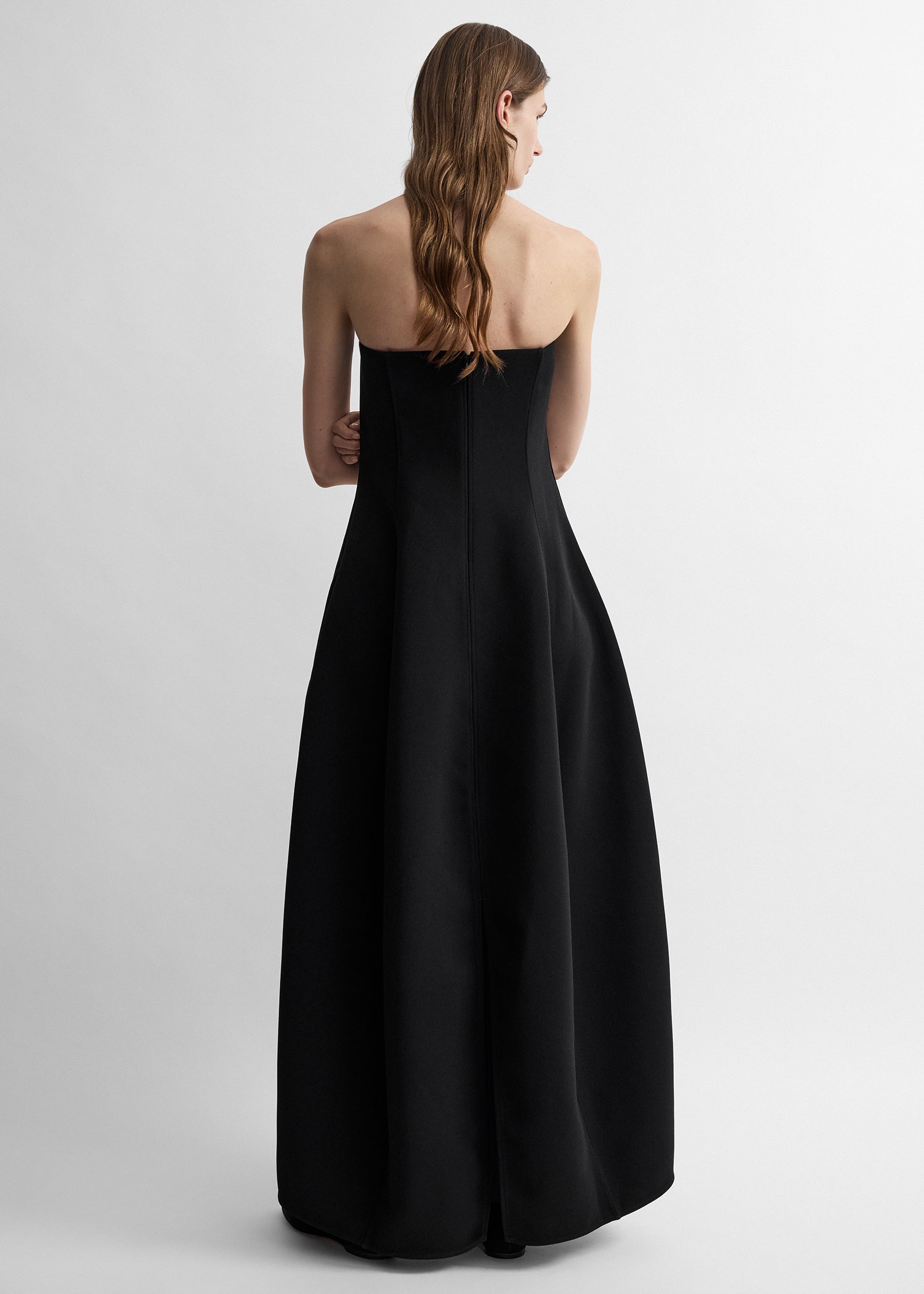 Strapless balloon dress washed black