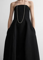 Strapless balloon dress washed black