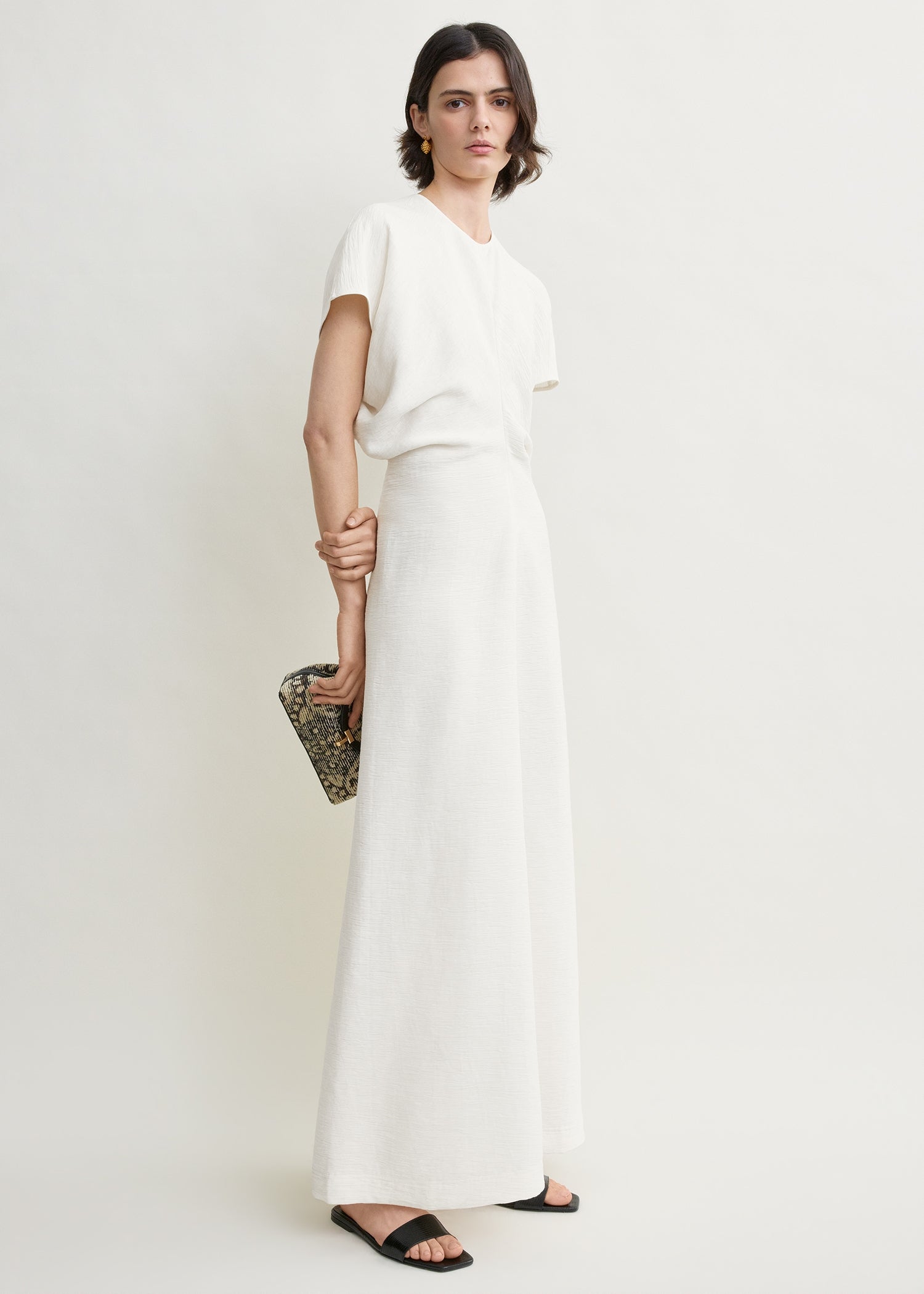 Slouch waist dress off-white
