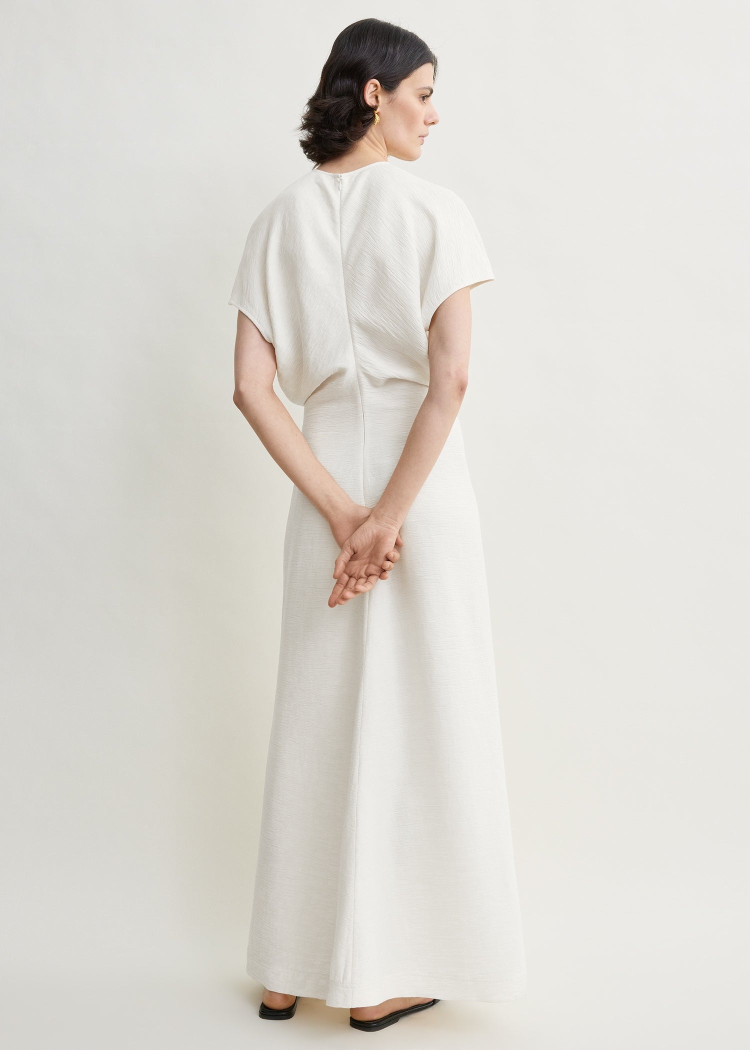 Slouch waist dress off-white