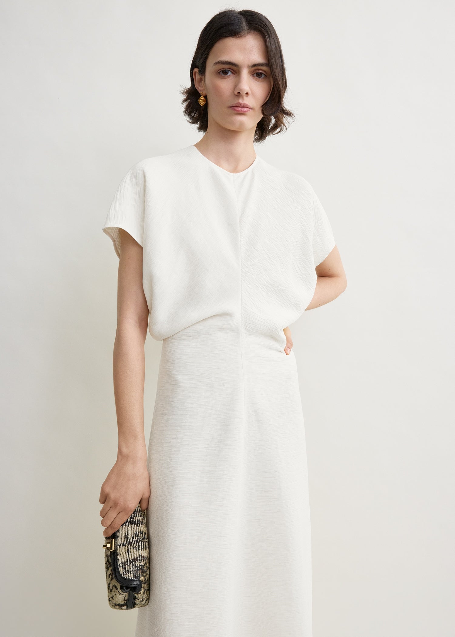 Slouch waist dress off-white