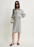 Slouch jersey shirtdress pale grey mélange