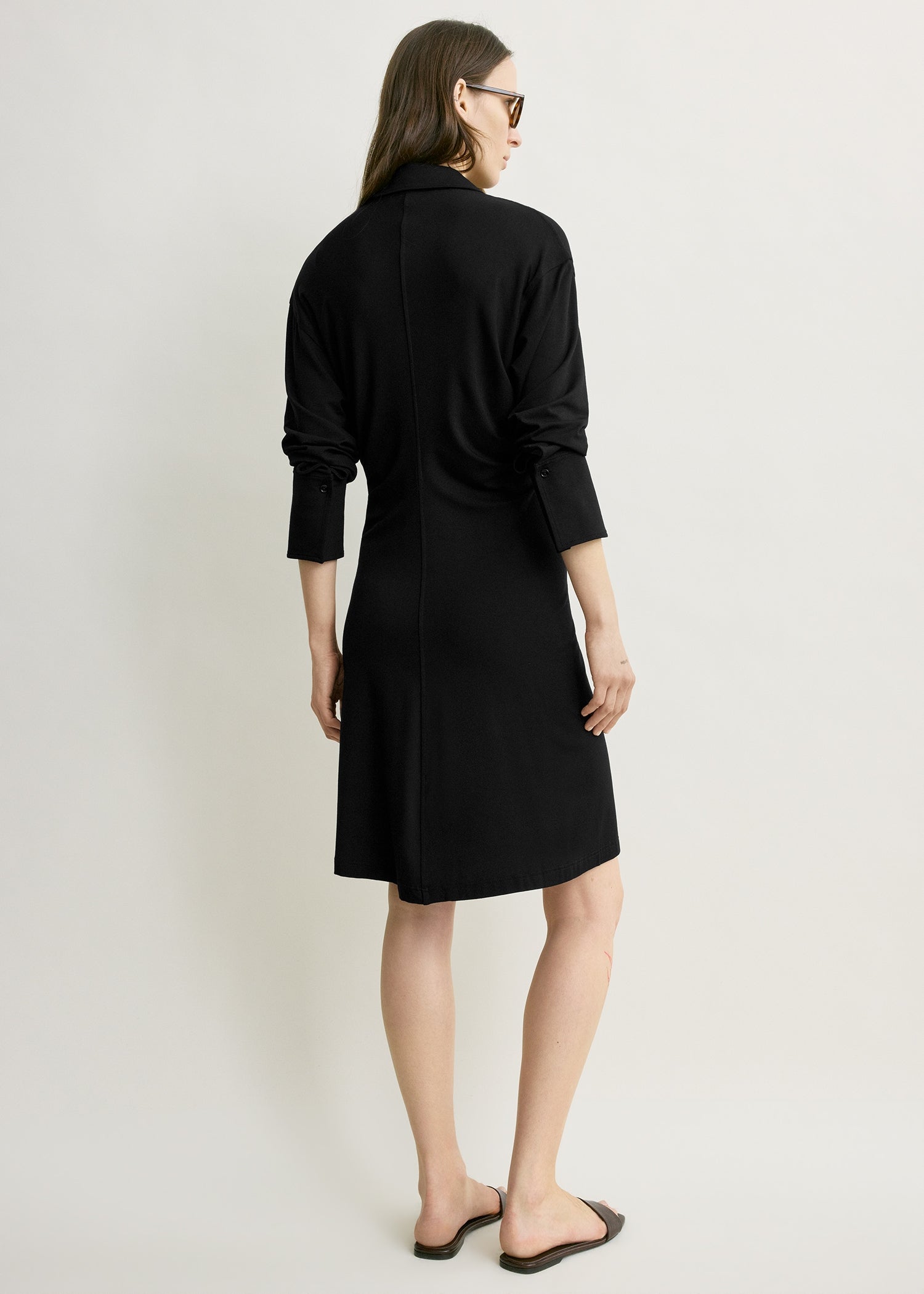 Slouch jersey shirtdress black