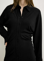 Slouch jersey shirtdress black