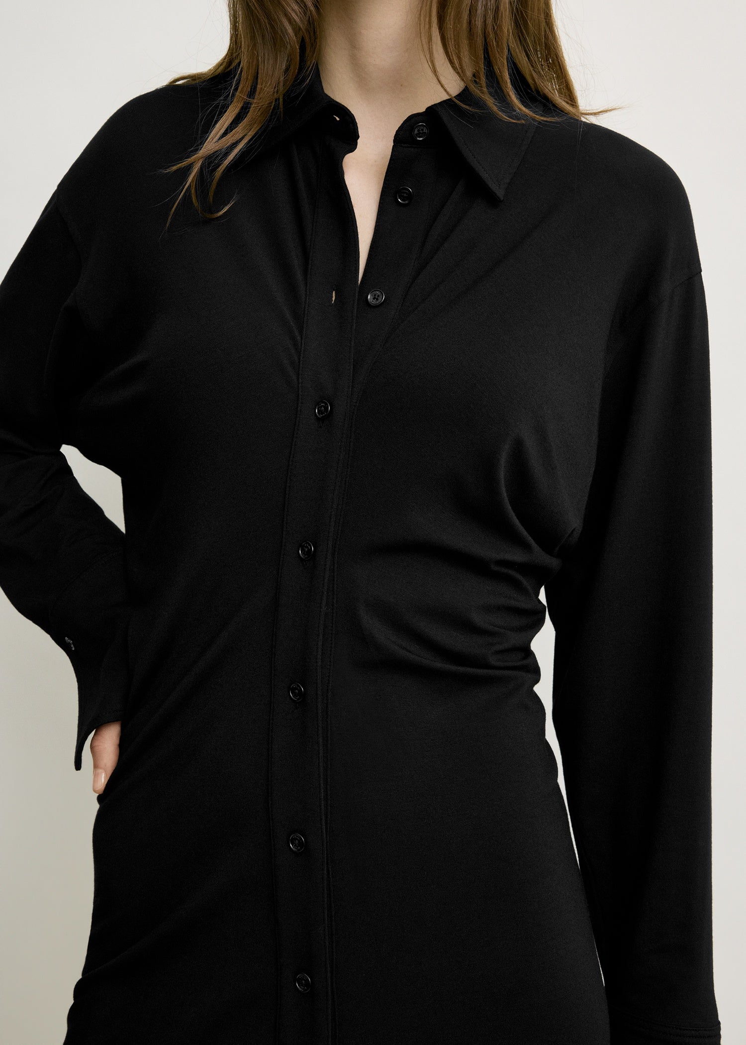 Slouch jersey shirtdress black