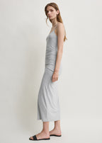 Draped slip dress pale grey mélange