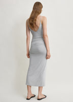 Draped slip dress pale grey mélange