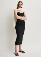Draped slip dress black
