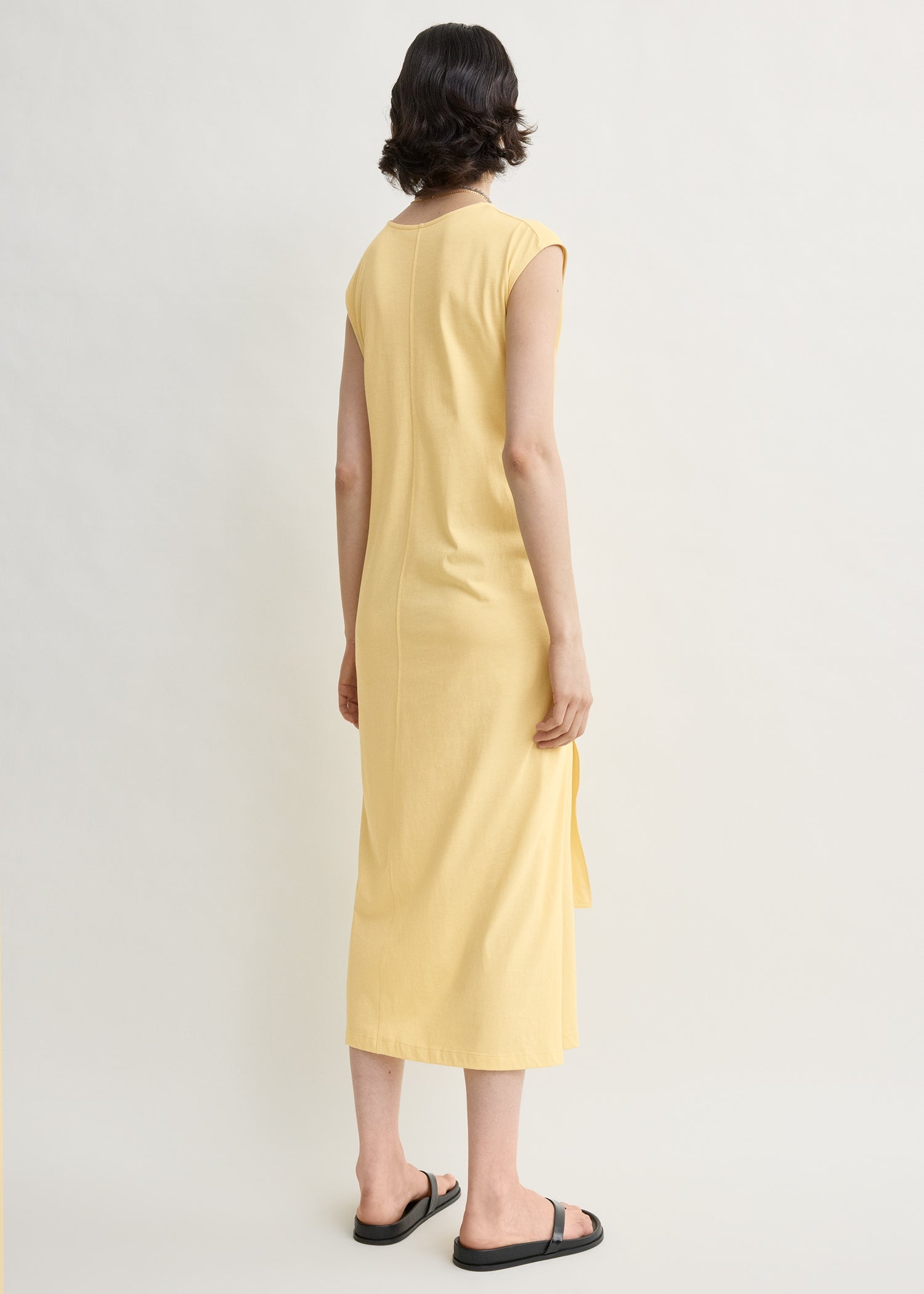 Tie-waist jersey dress buttercup