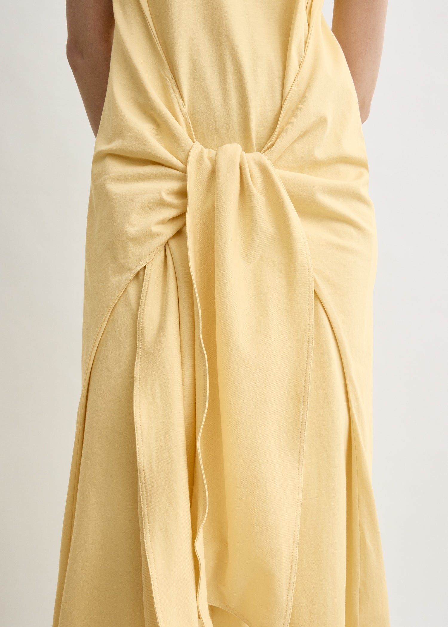 Tie-waist jersey dress buttercup
