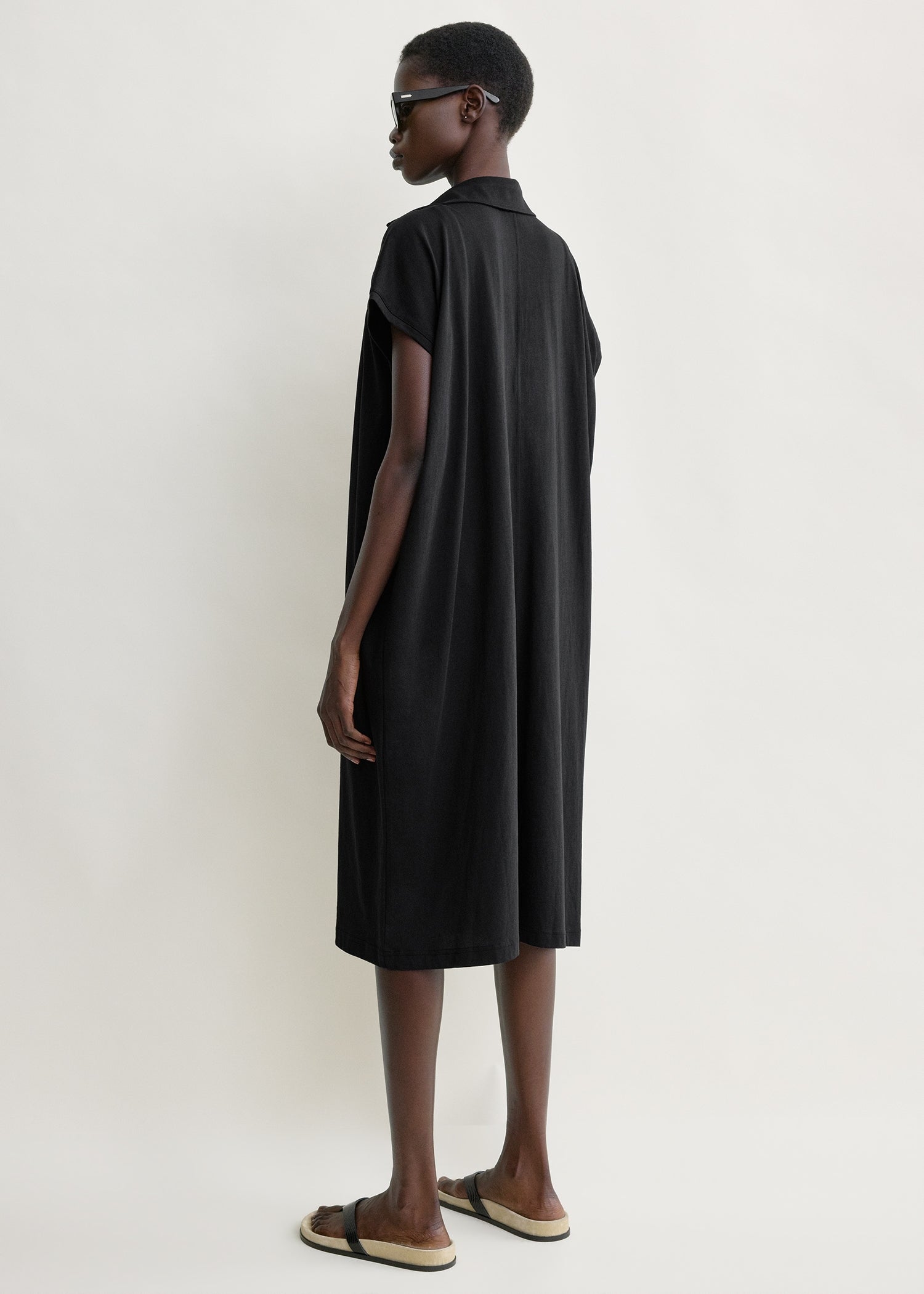 Jersey shirtdress black