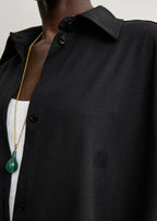 Jersey shirtdress black