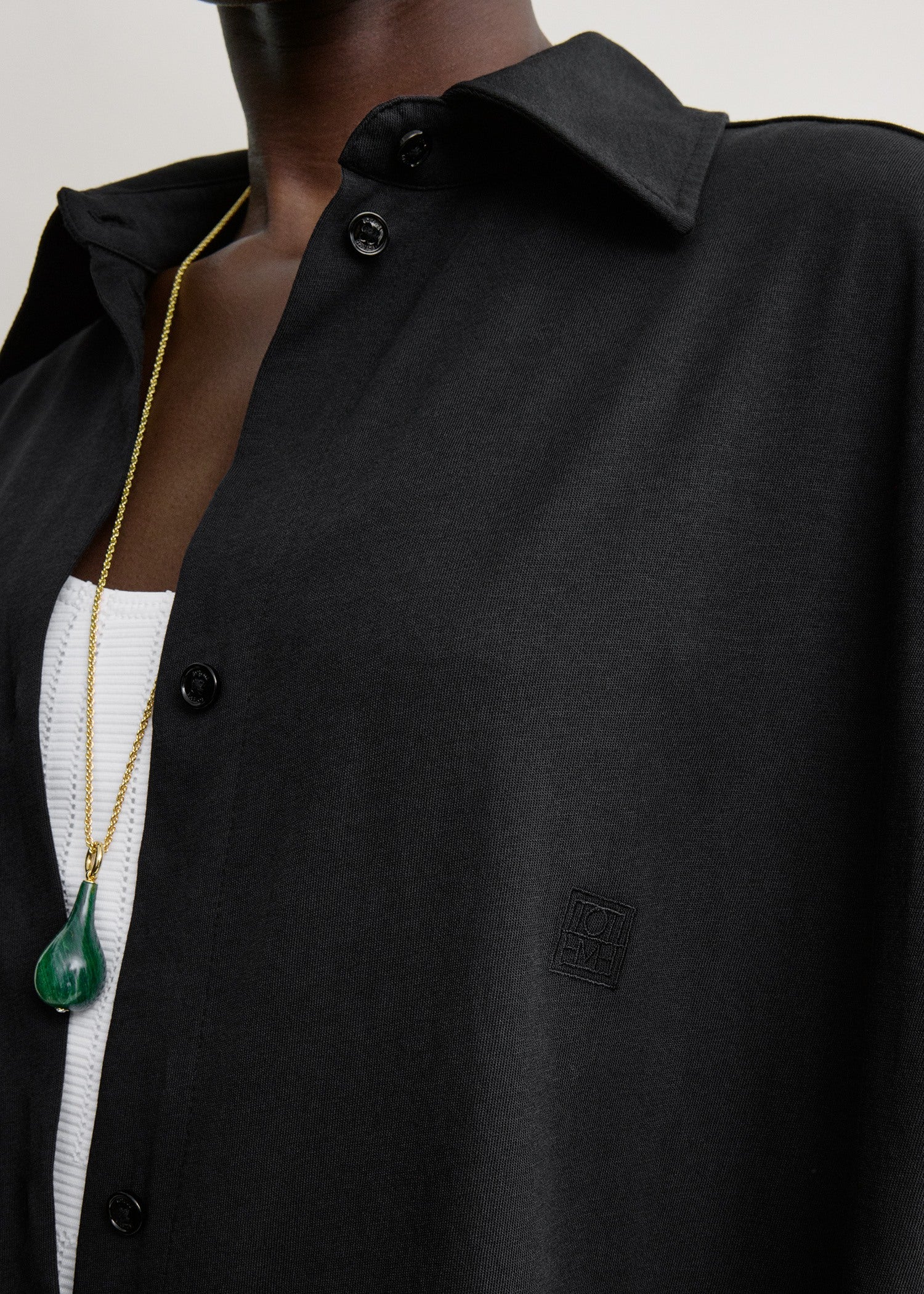 Jersey shirtdress black