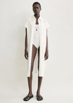 Jersey shirtdress off-white