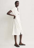 Jersey shirtdress off-white