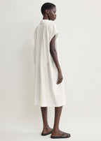 Jersey shirtdress off-white