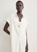 Jersey shirtdress off-white