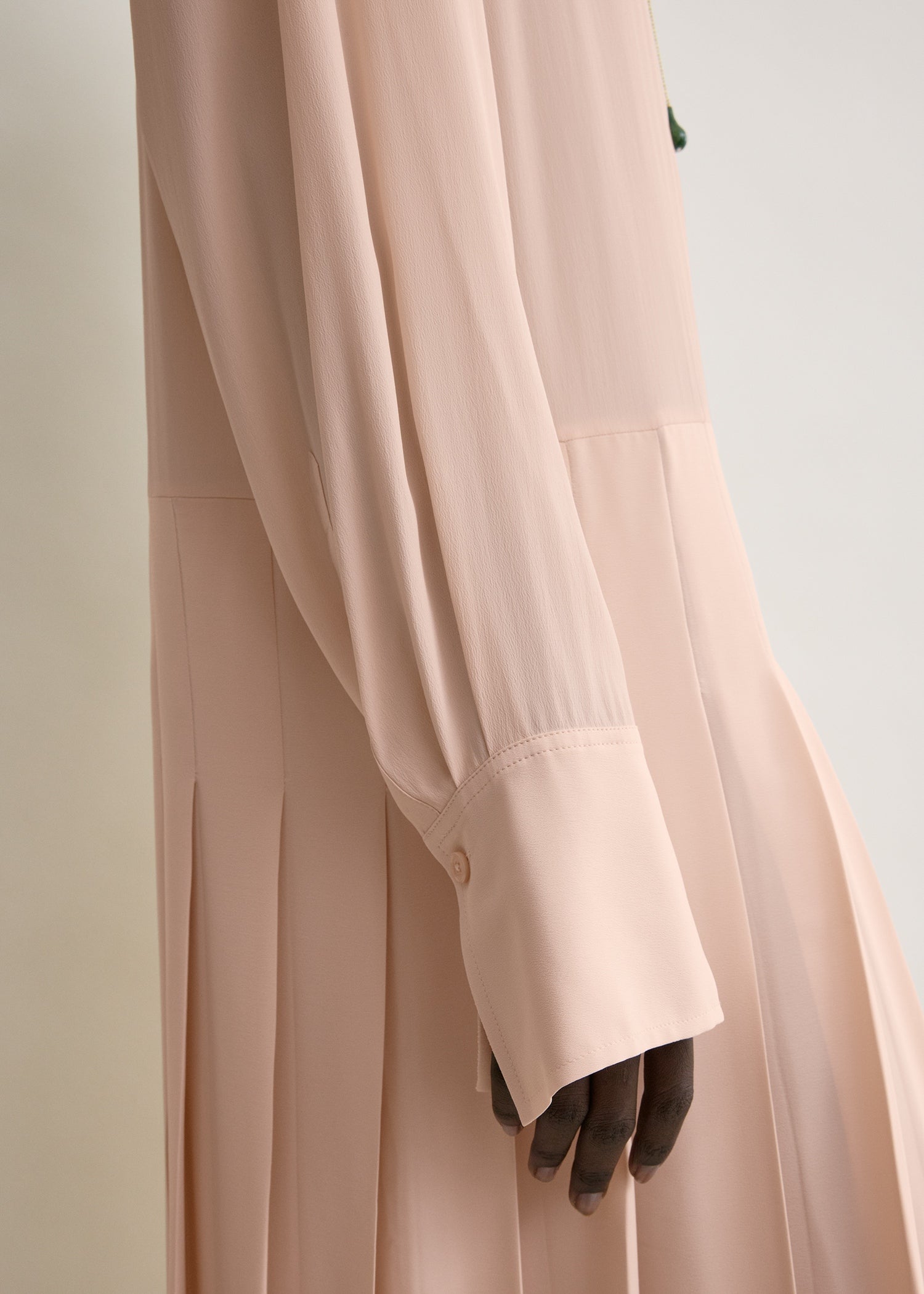 Pleated shirtdress dusty pink