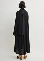 Rounded neckline dress black
