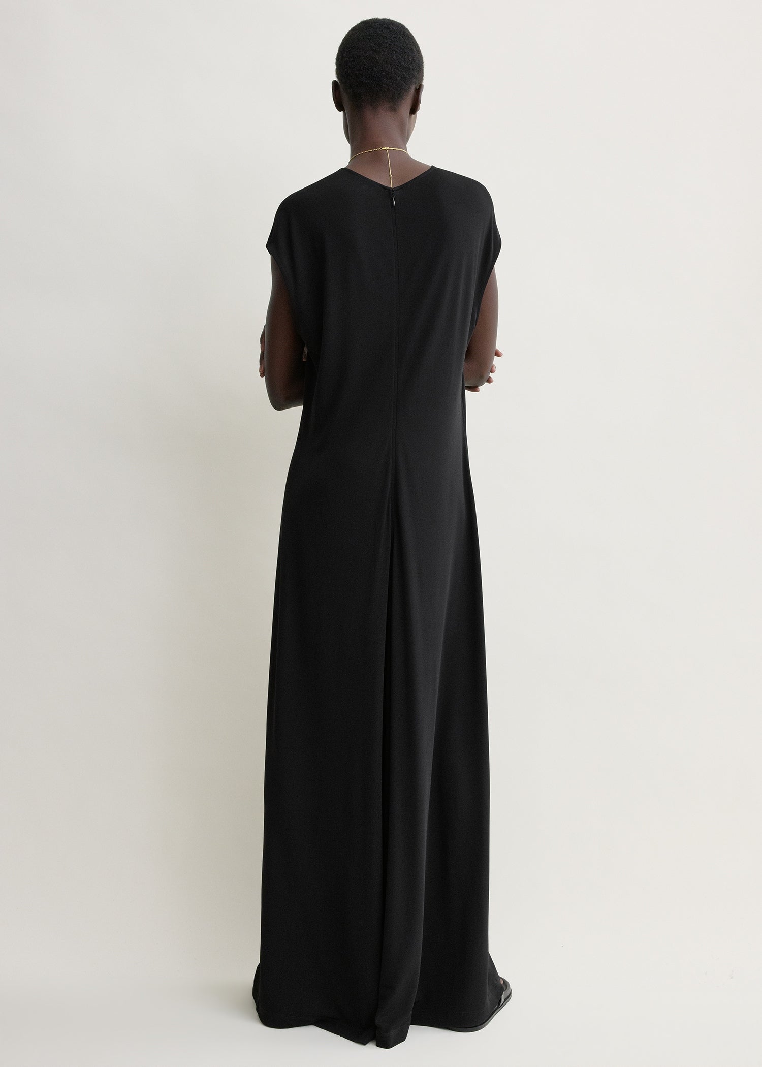 V-neck jersey dress black petite