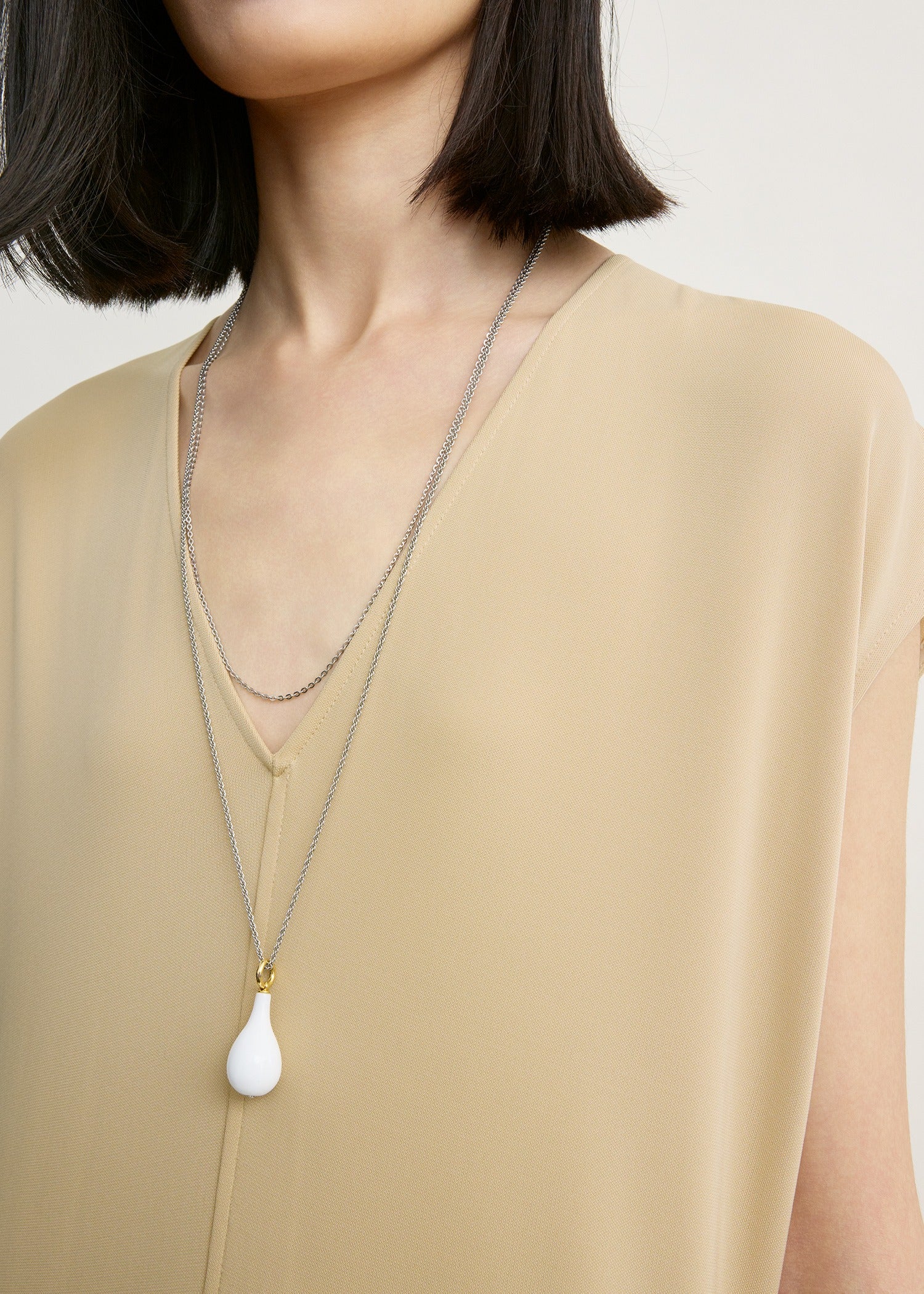 V-neck jersey dress chai