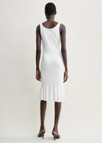 Fluted hem dress optic white petite