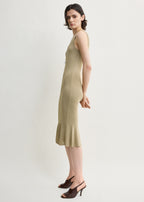 Fluted hem dress desert