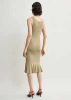Fluted hem dress desert